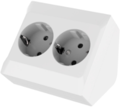 Unique V UVS Double Shuko Corner Socket White Nordic Version