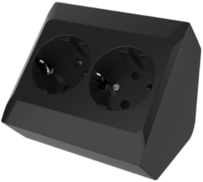 Unique V UVS Double Shuko Corner SocketAnthracite Nordic Version