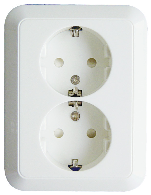 63G Golf Double Schuko Socket with Child Protection