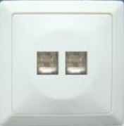 63L Lux Double American Telephone Jack -4 Contacts (RJ11)