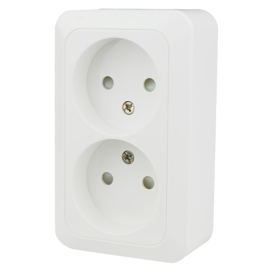 Double Sweden Two Ploe Power Socket with Child Protection