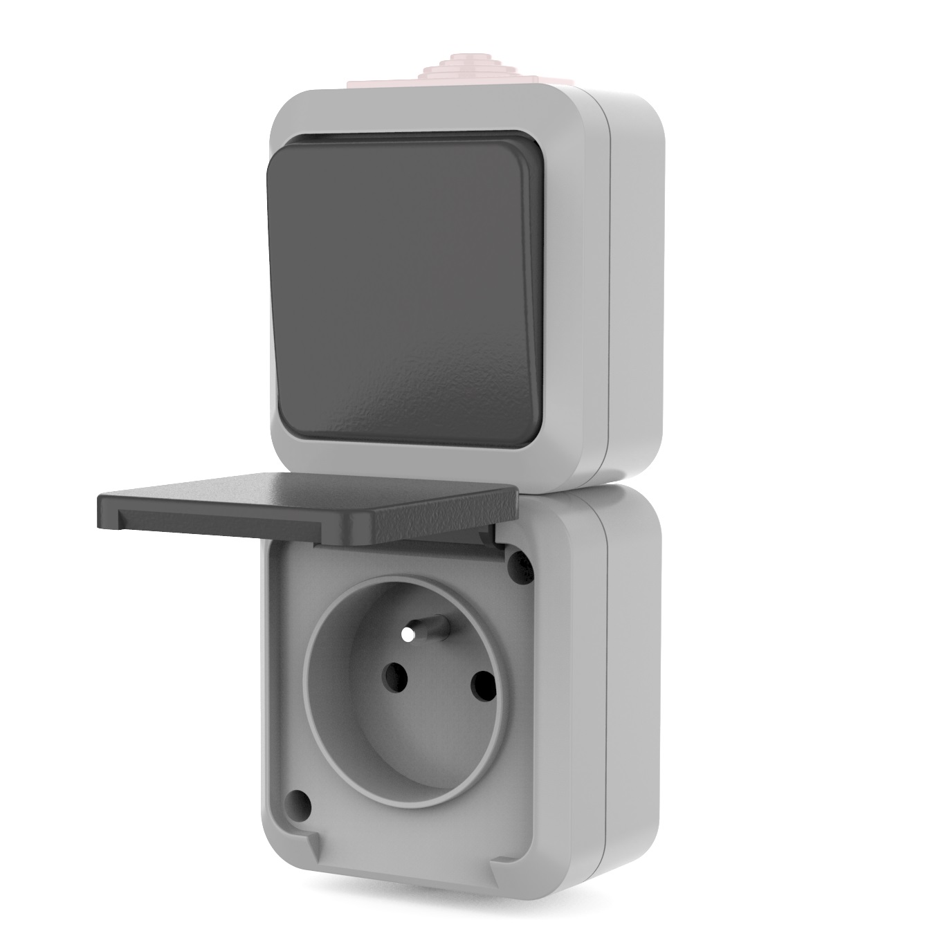 IP54 Waterproof single switch with French socket
