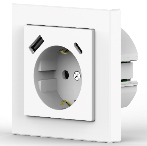 1238F-S100            FACE Schuko socket with USB