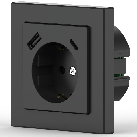 1238F-S340   FACE Schuko socket with USB