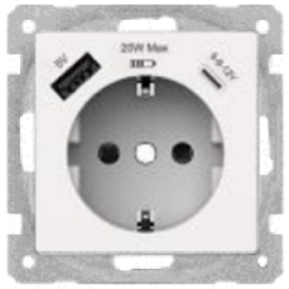USB A+C Schuko Socket
