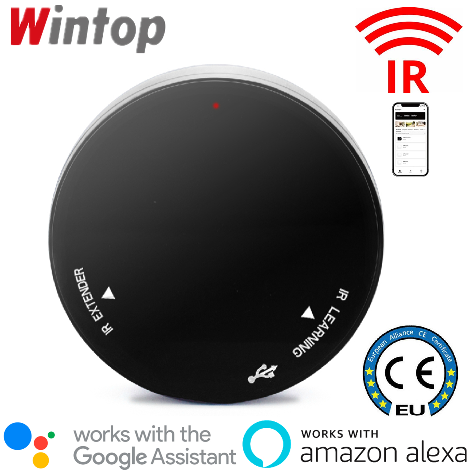 2020 Wintop新品WIFI红外全能遥控器CE认证